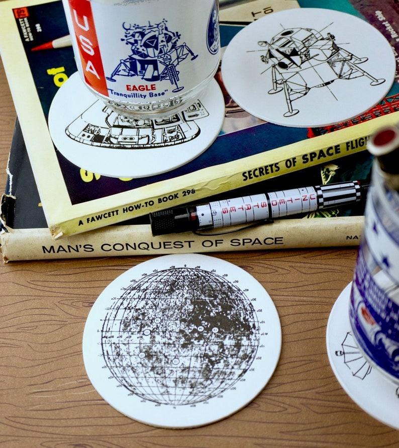 Skylab Letterpress: Lunar Landing Coasters - 8 Pack of Letterpressed Coasters - Image 2