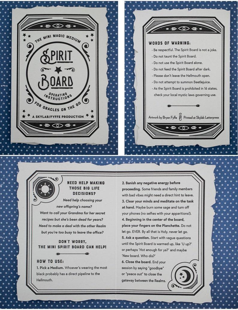Skylab Letterpress: Mini Spirit Board - Letterpressed Ouija Board 5x7" - Image 3