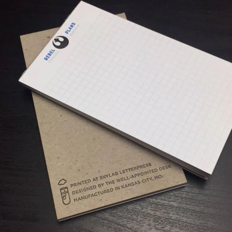 Skylab Letterpress: Rebel Plans - Letterpressed Notepad