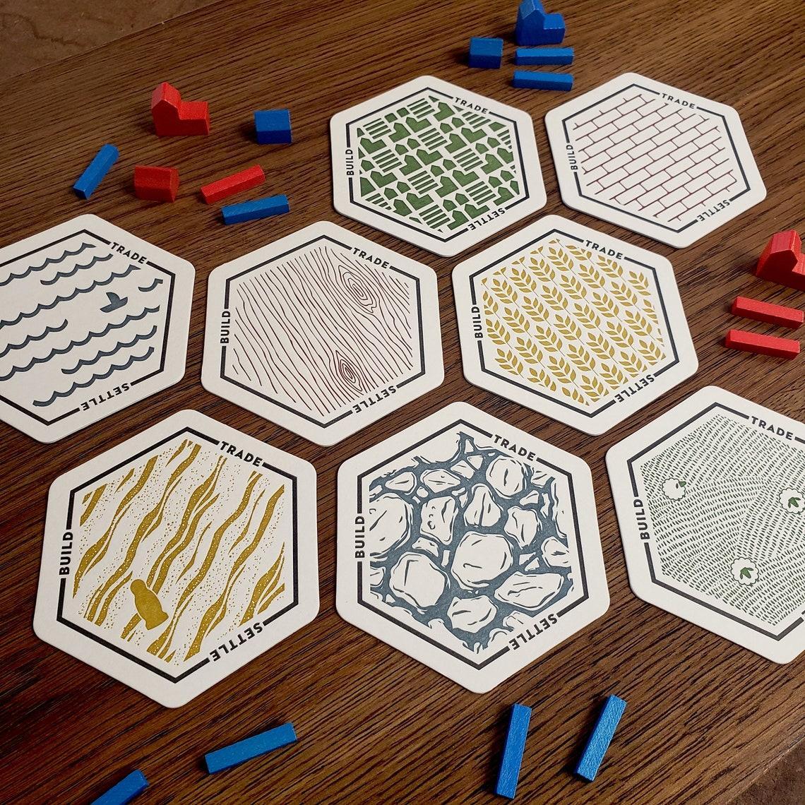 Skylab Letterpress: Settlers of Catan Coasters - 8 Pack of Letterpressed Coasters - Image 2