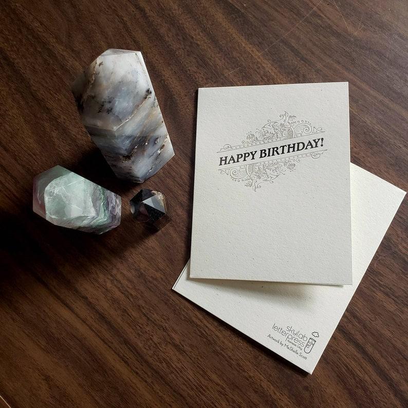 Skylab Letterpress: Vintage Greeting Card - Birthday - A2 Sized Letterpressed Blank Greeting Card