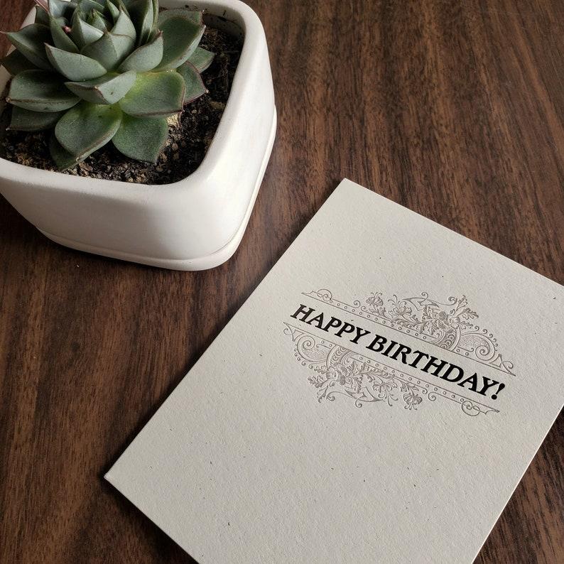 Skylab Letterpress: Vintage Greeting Card - Birthday - A2 Sized Letterpressed Blank Greeting Card - Image 2