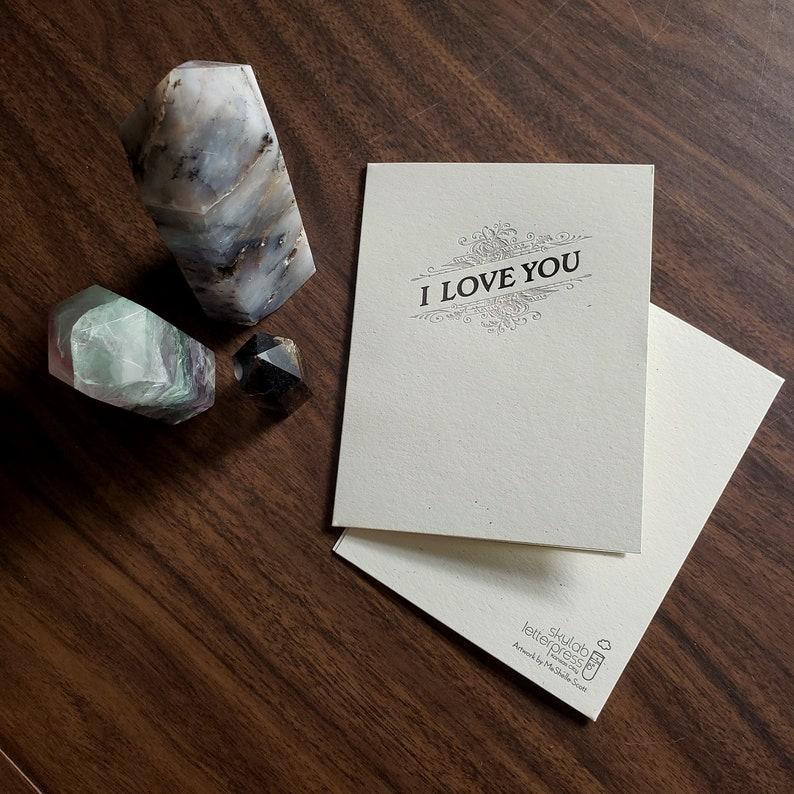 Skylab Letterpress: Vintage Greeting Card - Love - A2 Sized Letterpressed Blank Greeting Card