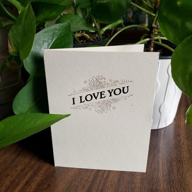Skylab Letterpress: Vintage Greeting Card - Love - A2 Sized Letterpressed Blank Greeting Card - Image 2