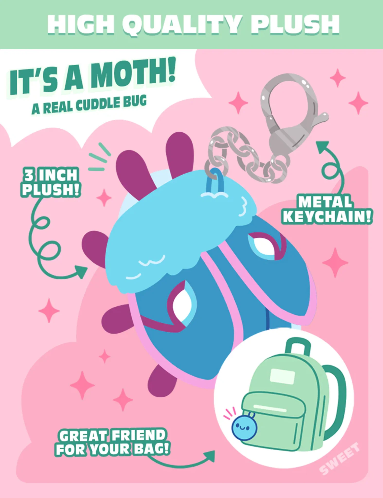 Squishable: Mystery Plush Keychain - Moths - Image 3
