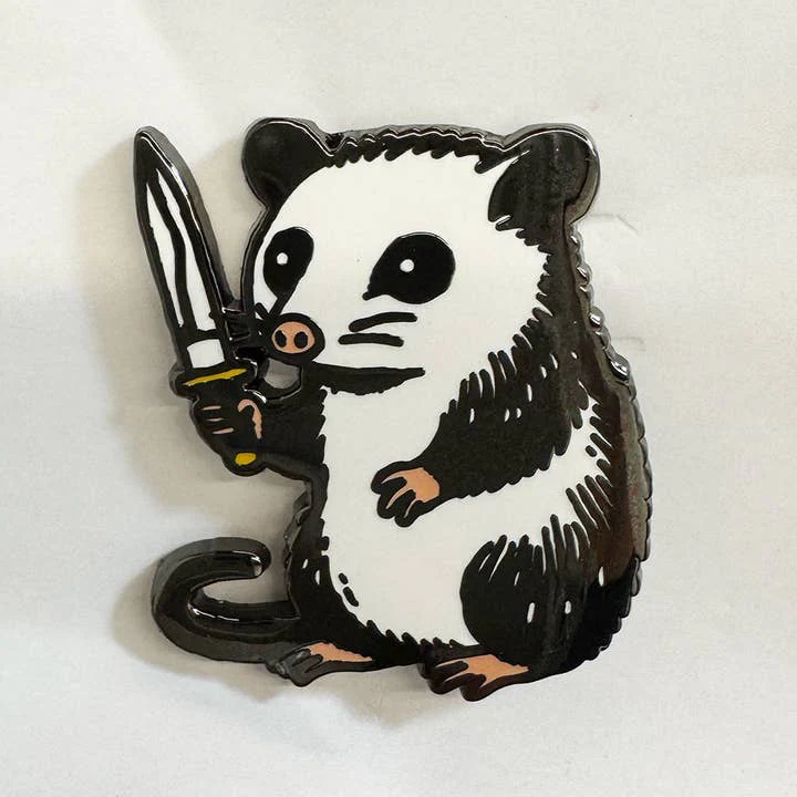 Strike Gently Co: Stabby Possum Enamel Pin