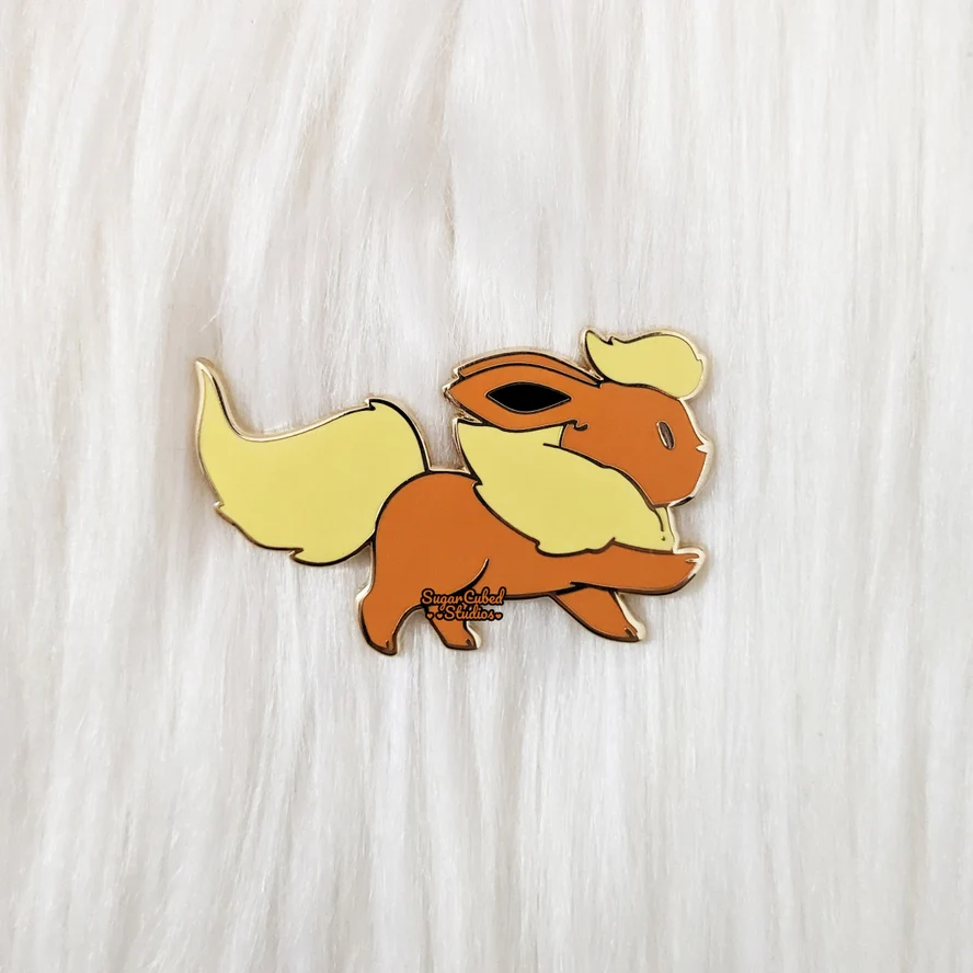 Sugar Cubed Studios: Marching Eeveelution, Pocket Monster Enamel Pin Collection  - Flareon