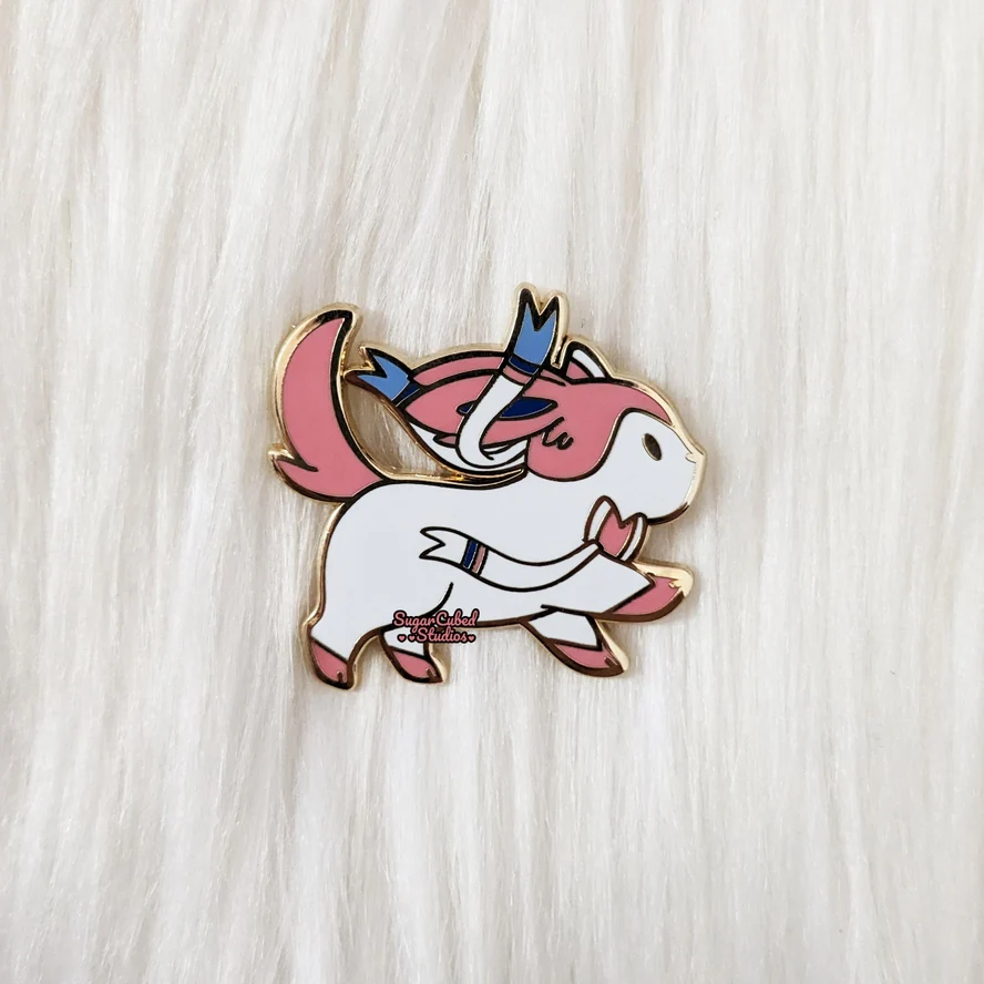 Sugar Cubed Studios: Marching Eeveelution, Pocket Monster Enamel Pin Collection - Sylveon
