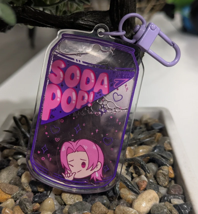 Sugar Cubed Studios: Soda Pop Boys - Liquid Acrylic Keycharm - The Romantic