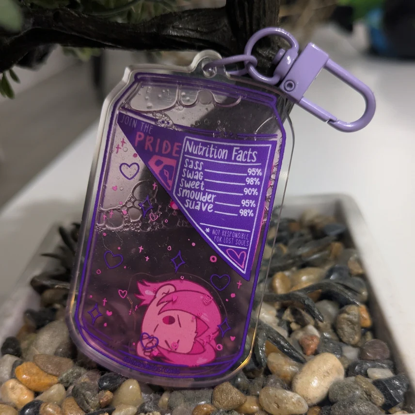 Sugar Cubed Studios: Soda Pop Boys - Liquid Acrylic Keycharm - The Romantic - Image 2