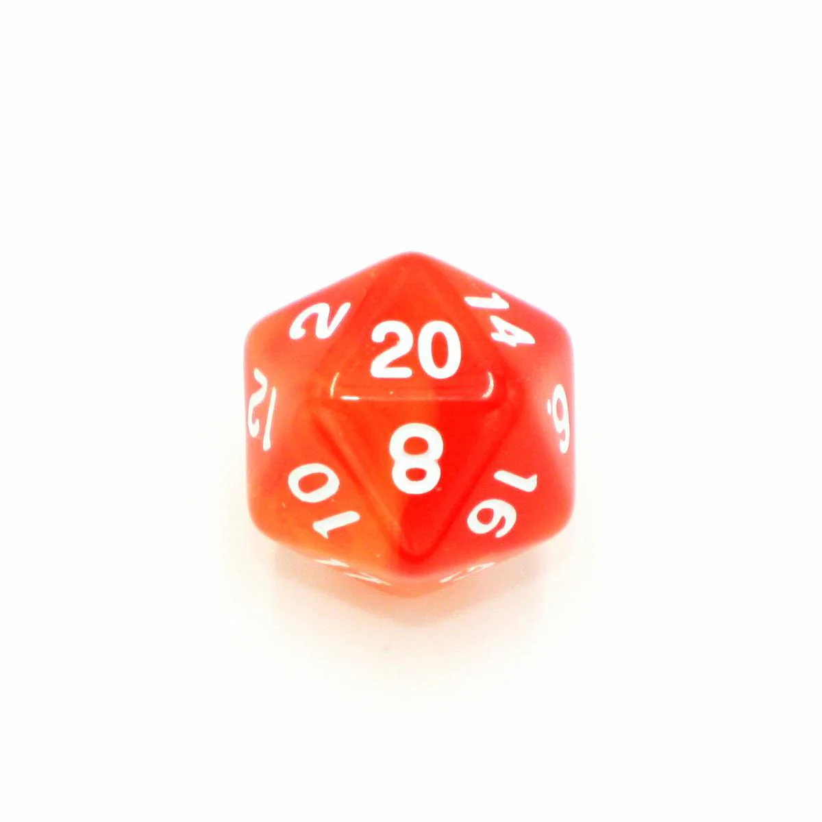 "Sunburst Chew" - Orange and Yellow Swirl with Gold - Polyhedral Dice (7) - Level One Dice - Image 4