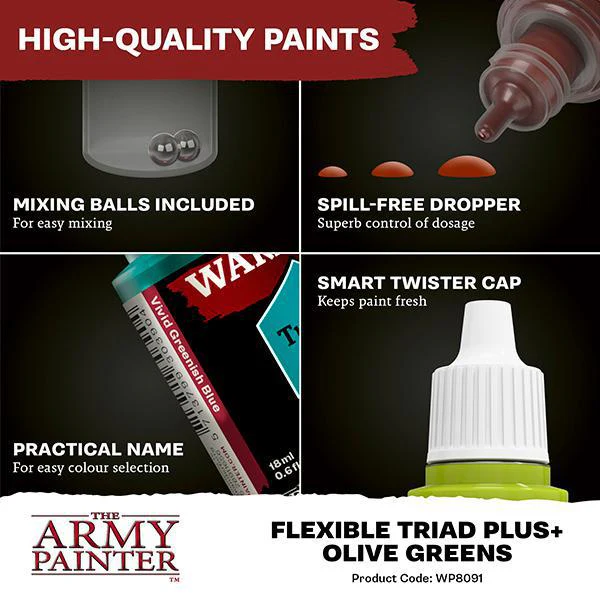 The Army Painter: Warpaints Fanatic - Flexible Triad PLUS+ Set - Olive Greens - Image 5