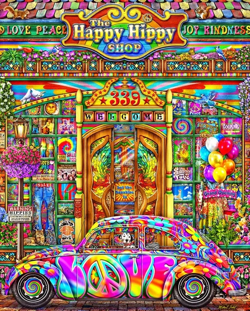 Springbok Puzzles: The Happy Hippy Shop - 1000 Pieces
