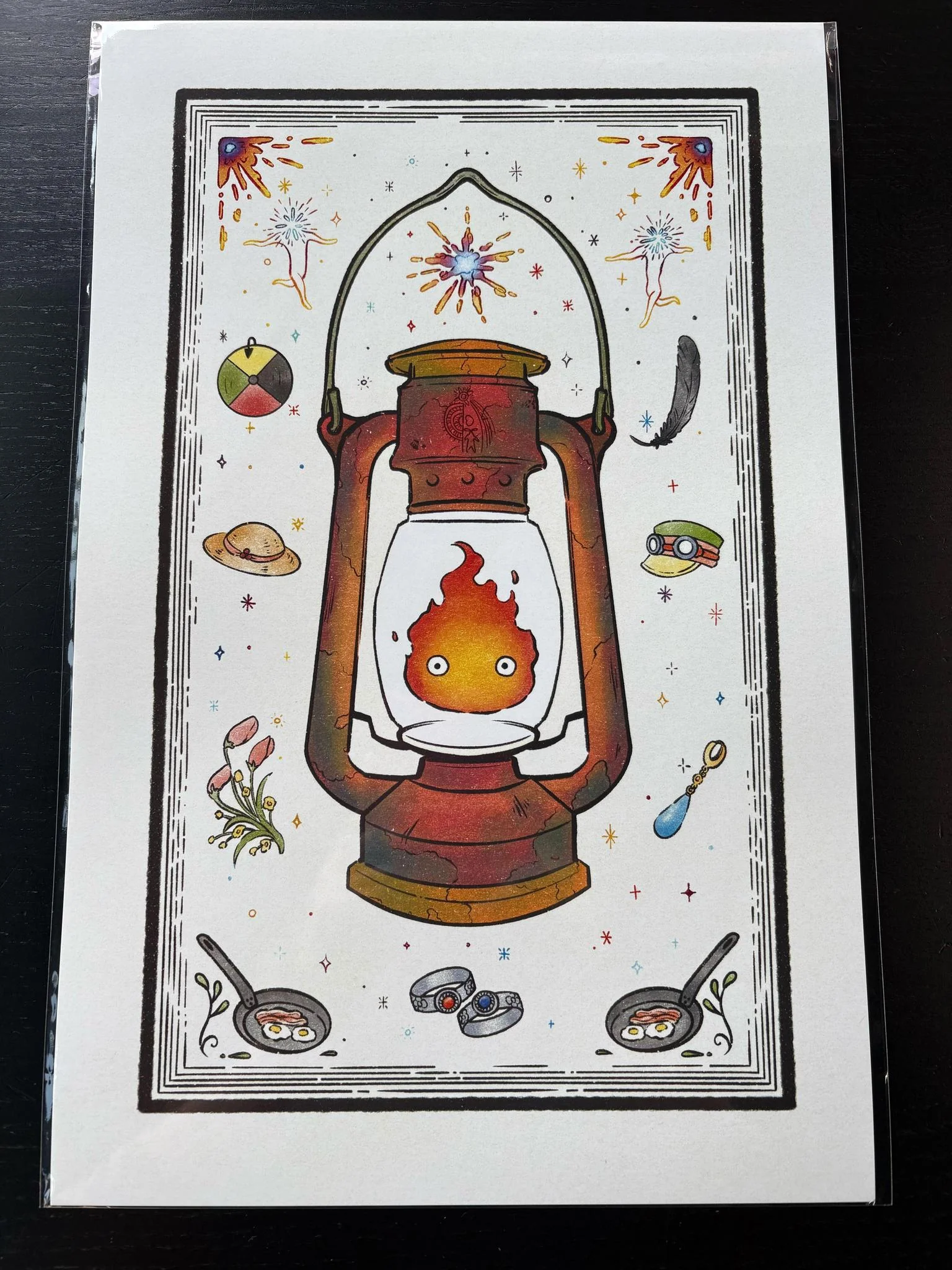 The Laughing Crow: Art Print - 11" x 17" - Ghibli - Calcifer Lantern