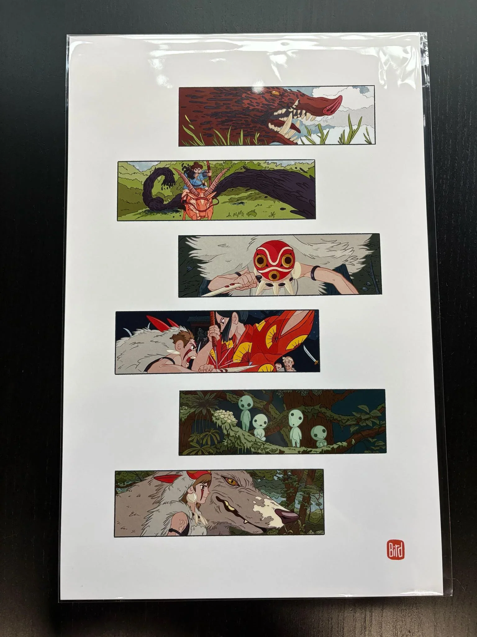 The Laughing Crow: Art Print - 11" x 17" - Ghibli - Princess Mononoke