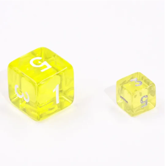 "Tiny Lemons" - Transparent Yellow - Mini Dice (7) - Level One Dice - Image 3