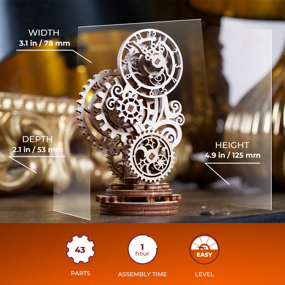 UGears: Steampunk Clock 2.0 - Image 4