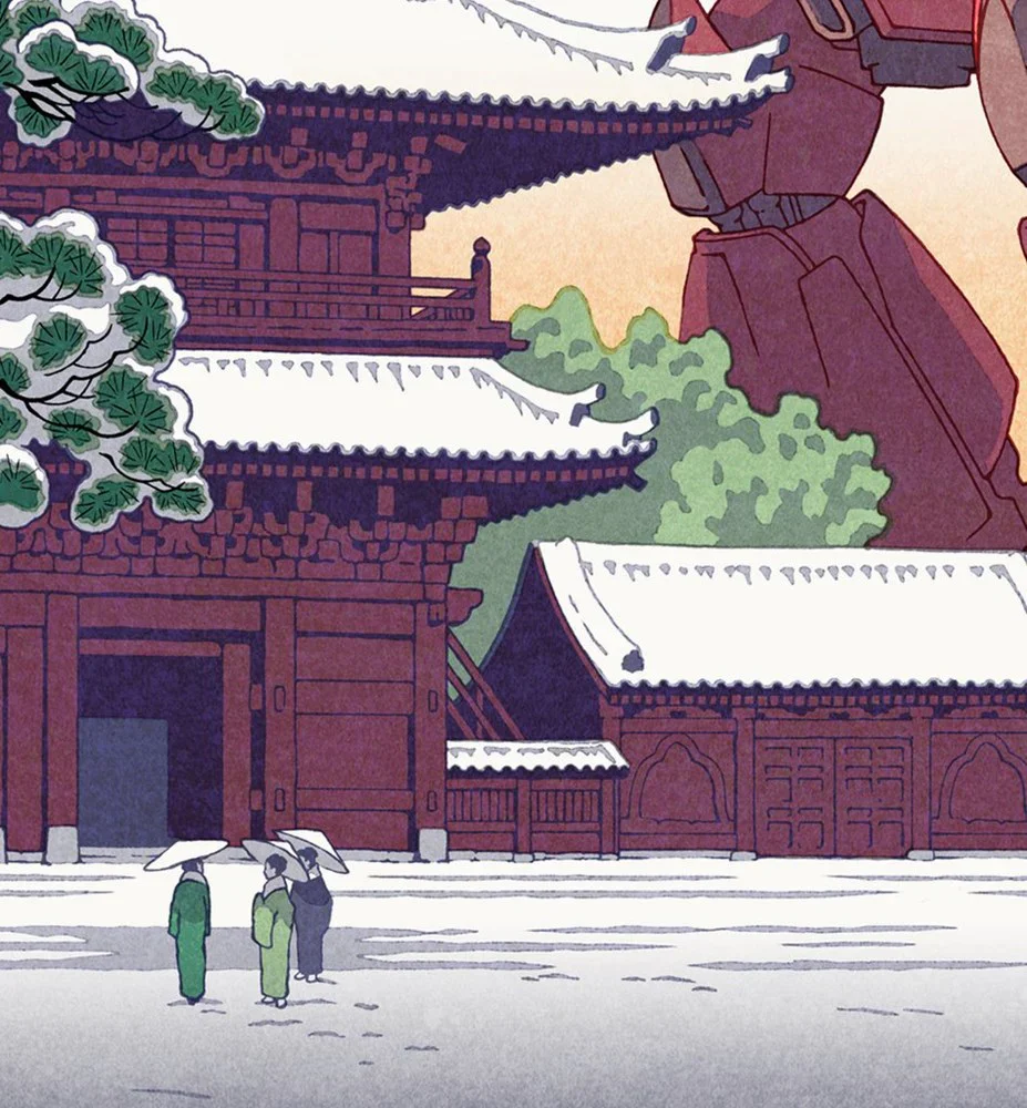 Ukiyo-e Heroes: Gundam - Temple Red - Image 3