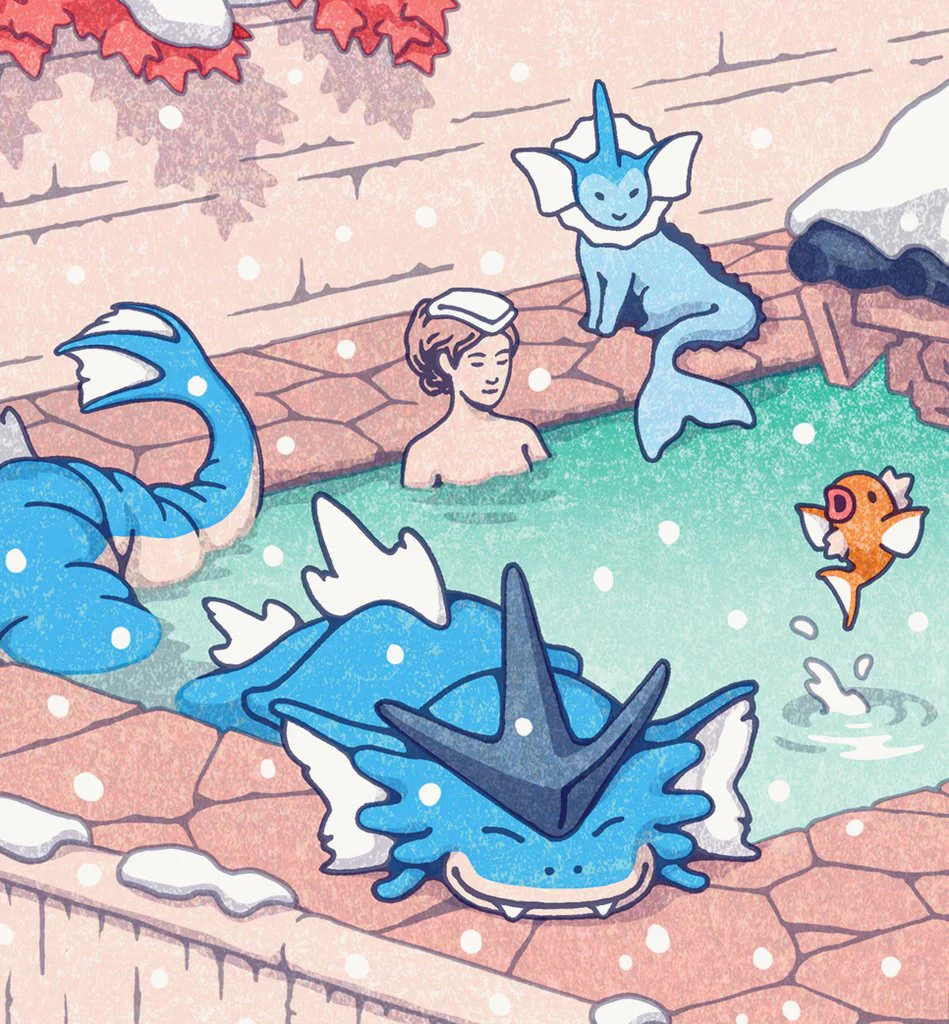 Ukiyo-e Heroes: Pokemon - Winter Hot Spring - Image 2