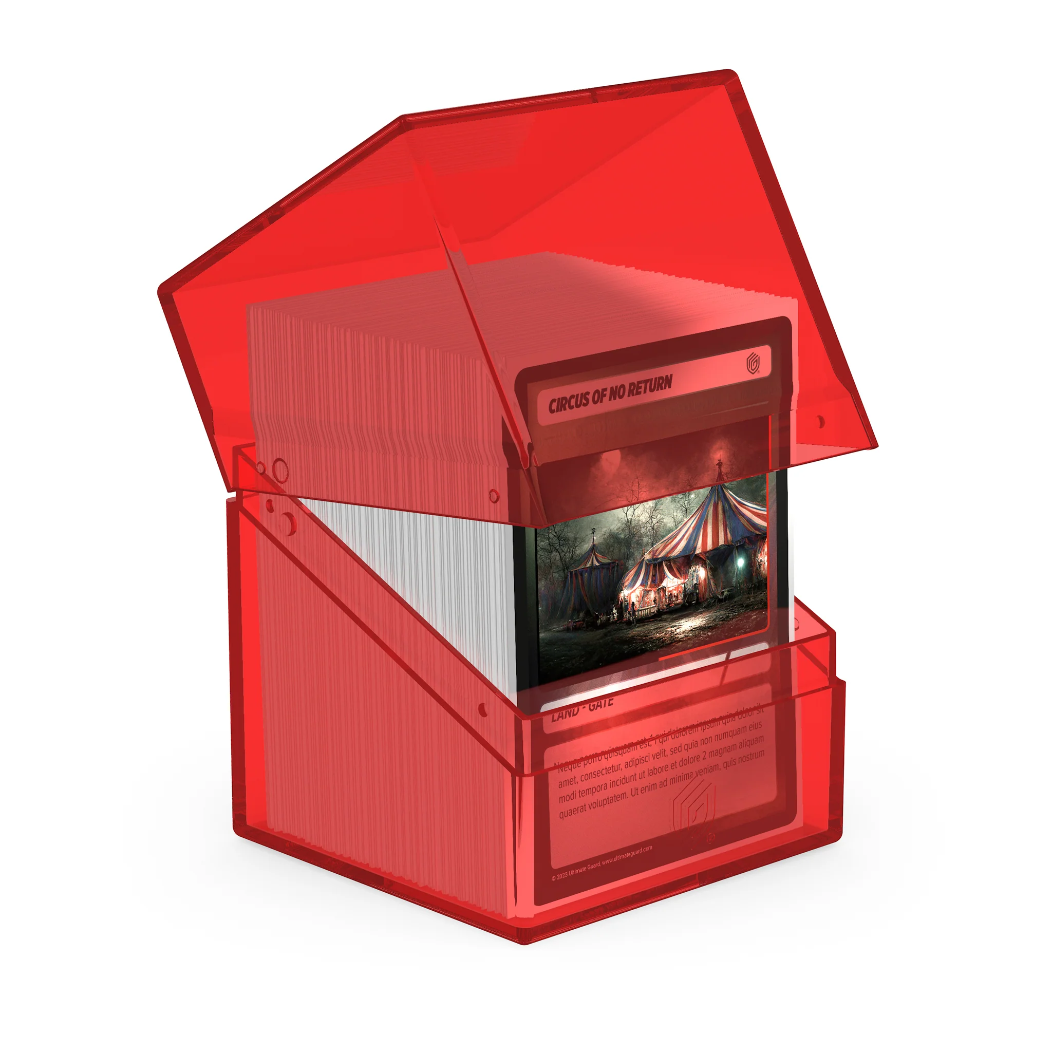 Ultimate Guard: Boulder 100+ Deck Box - Clear Ruby - Red - Image 2