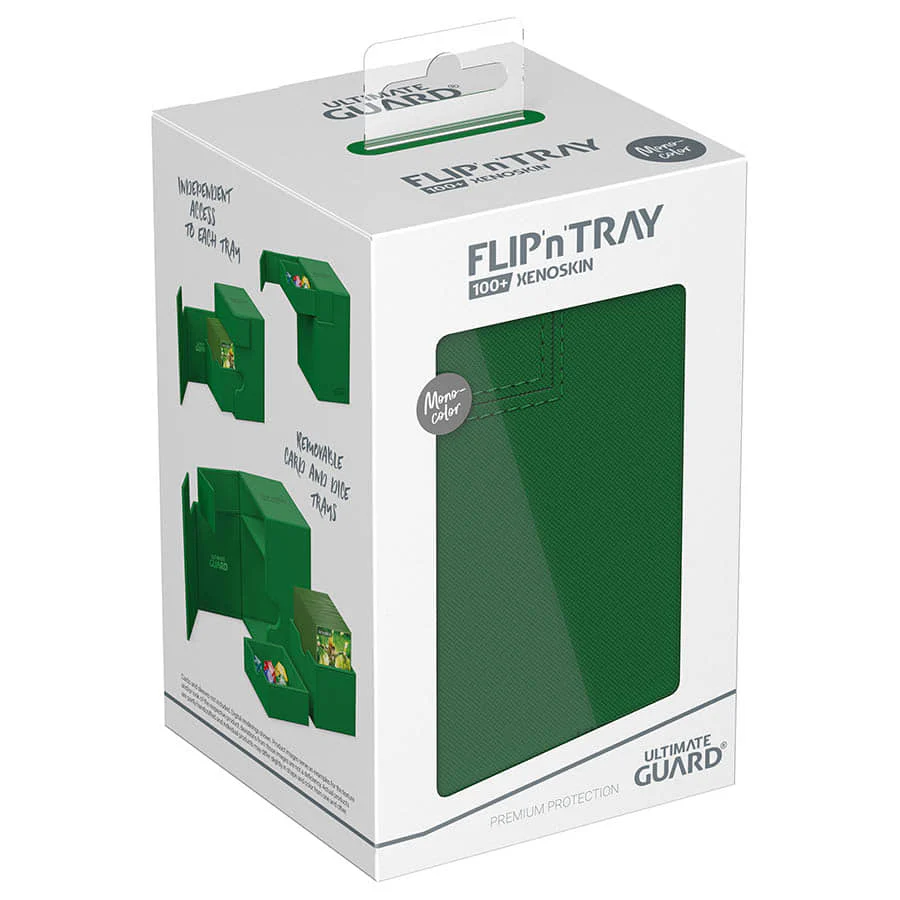 Ultimate Guard: Xenoskin Flip'N'Tray Deck Case 100+ - Monocolor Green
