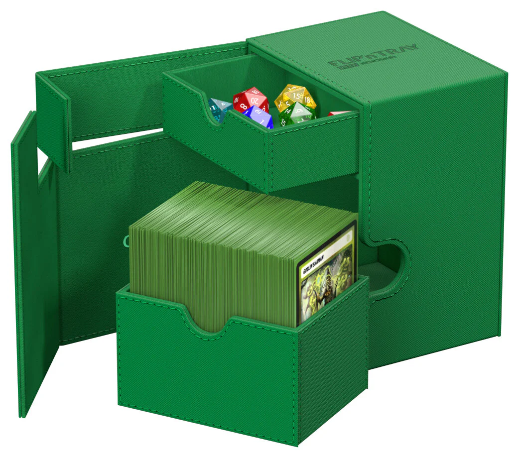 Ultimate Guard: Xenoskin Flip'N'Tray Deck Case 133+ - Monocolor - Green - Image 2