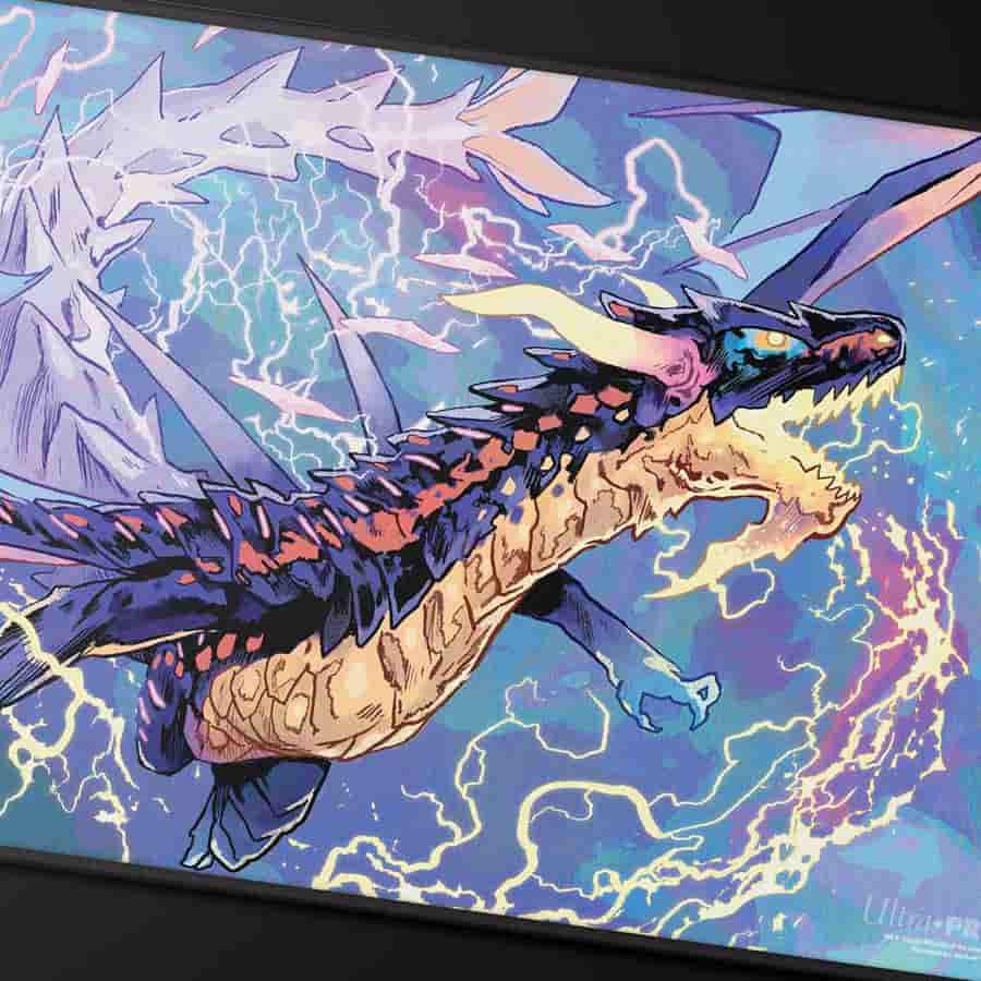 Ultra Pro: Black Stitched Playmat - Magic: The Gathering - Tarkir Dragonstorm - Neriv, the Storm - Image 3