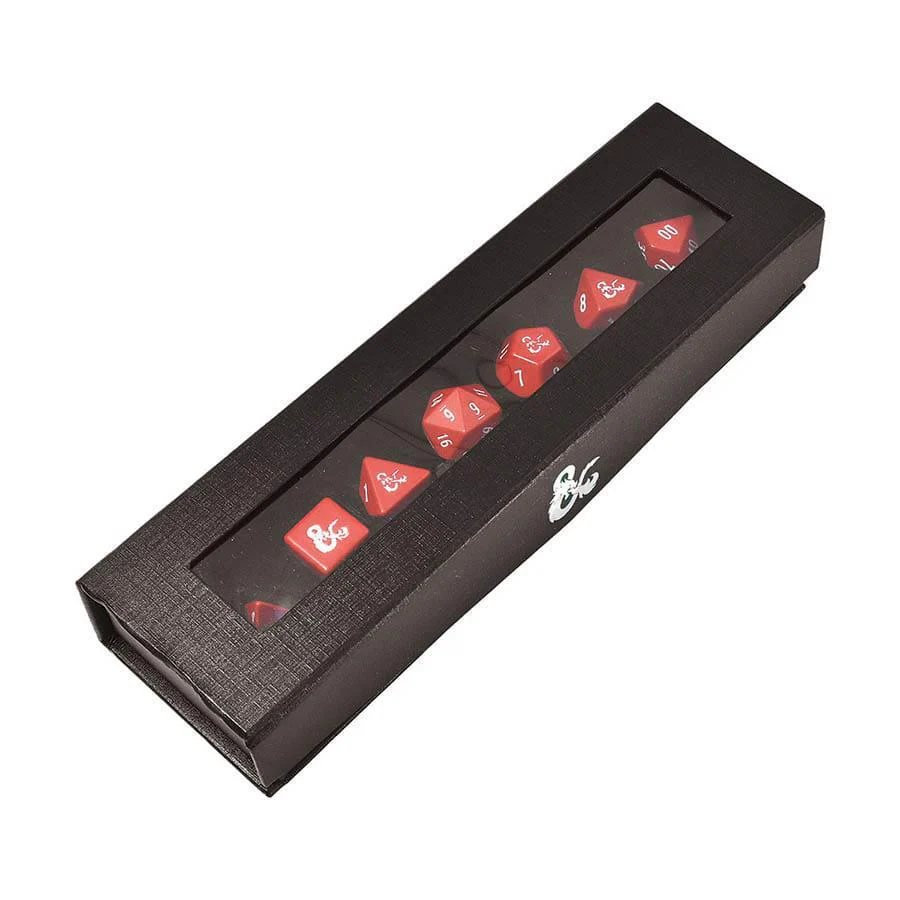 Ultra Pro: Dungeons & Dragons - Heavy Metal Dice 7-Set - Red And White