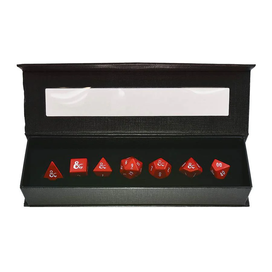 Ultra Pro: Dungeons & Dragons - Heavy Metal Dice 7-Set - Red And White - Image 2