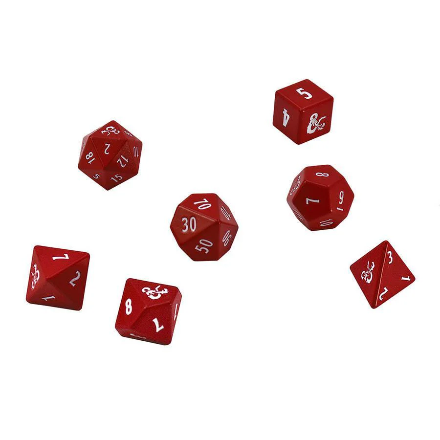 Ultra Pro: Dungeons & Dragons - Heavy Metal Dice 7-Set - Red And White - Image 3