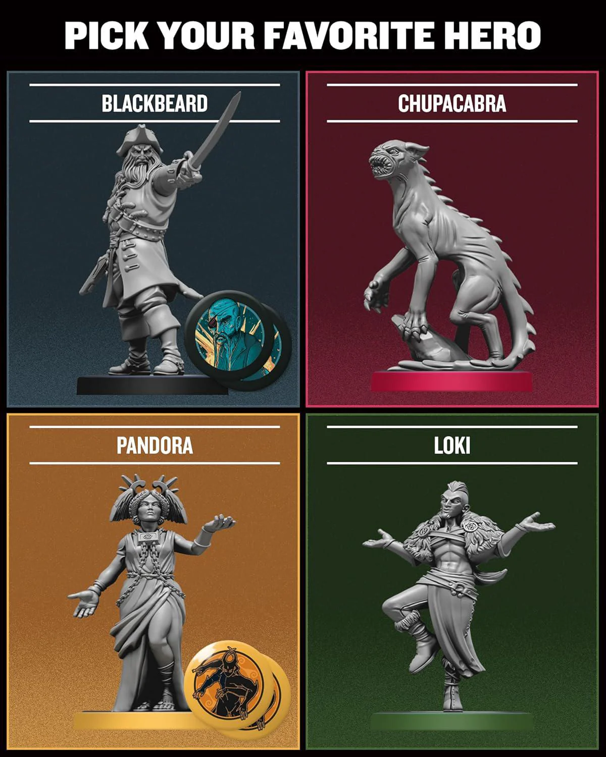 Unmatched: Battle of Legends, Vol. 3 - Pandora, Loki, Blackbeard, Chupacabra - Image 4