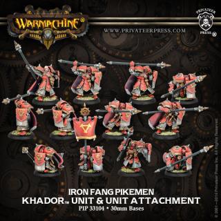 Warmachine: Khador - Iron Fang Pikemen / Black Dragons Unit With Attachment (12) (Plastic)