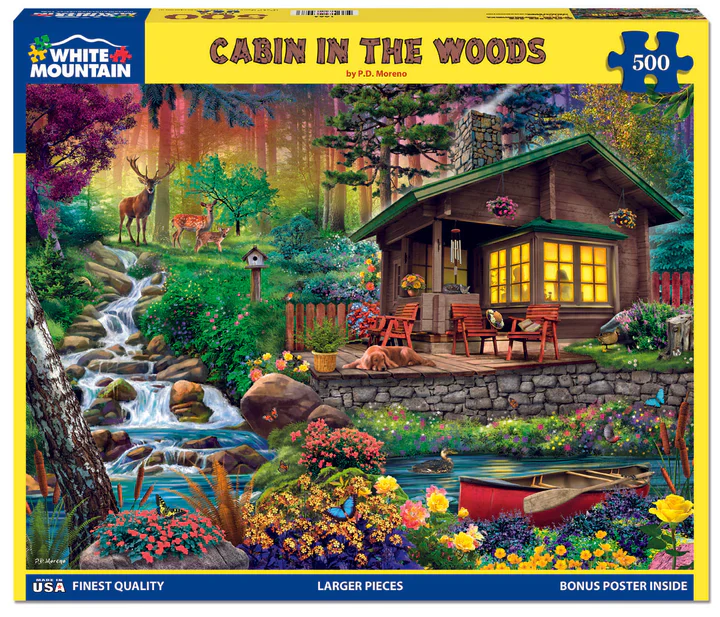 White Mountain Puzzles: Cabin in the Woods - 500 Piece Puzzle