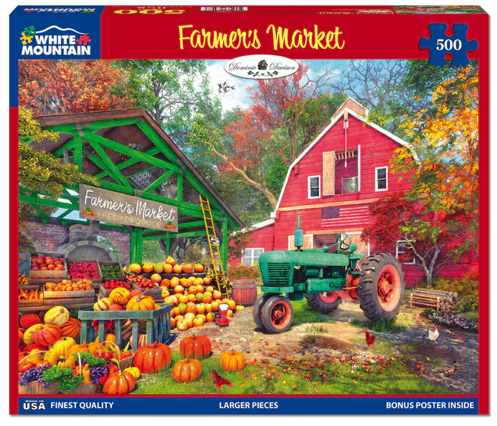 White Mountain Puzzles: Farmers Market - 500 Piece Puzzle - Image 2