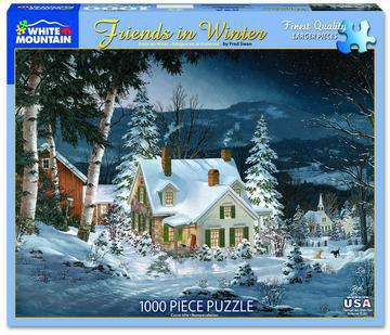 White Mountain Puzzles: Friends in Winter - 1000 Piece Puzzle - Image 2