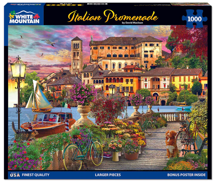 White Mountain Puzzles: Italian Promenade - 1000 Piece Puzzle - Image 2