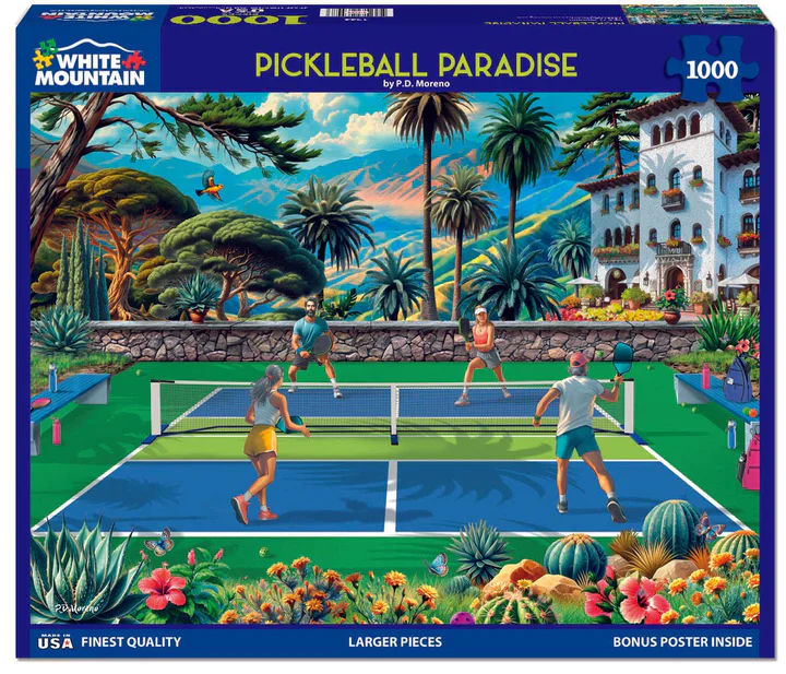 White Mountain Puzzles: Pickleball Paradise - 1000 Piece Jigsaw Puzzle