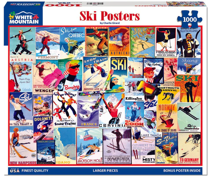 White Mountain Puzzles: Ski Posters - 1000 Piece Puzzle
