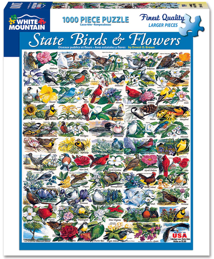 White Mountain Puzzles: State Birds and Flowers - 1000 Piece Puzzle - Image 2