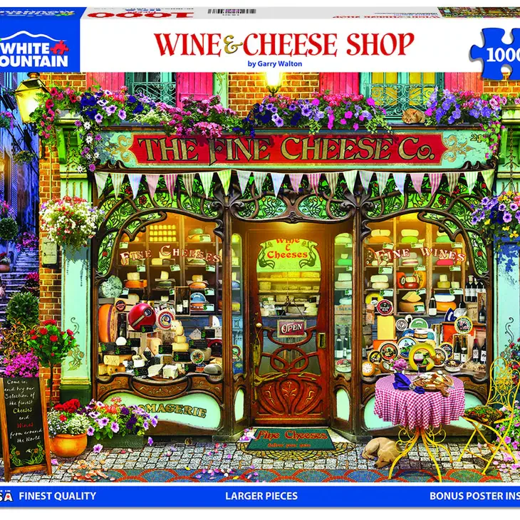White Mountain Puzzles: Wine & Cheese Shop - 1000 Piece Puzzle - Image 2