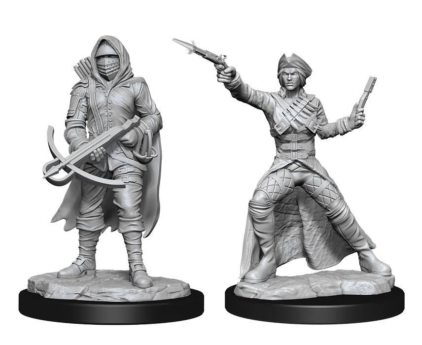 WizKids Deep Cuts Miniatures: Bounty Hunter & Outlaw - Unpainted