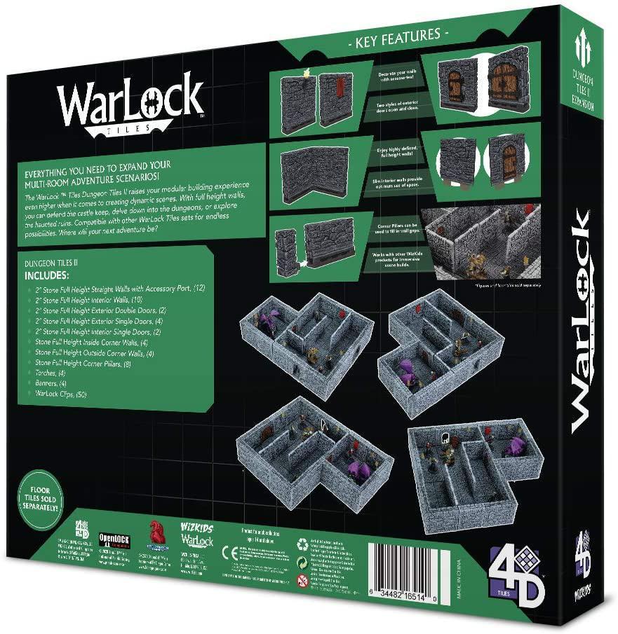 WizKids: WarLock Tiles II - Full Height Stone Walls (Expansion) - Image 2