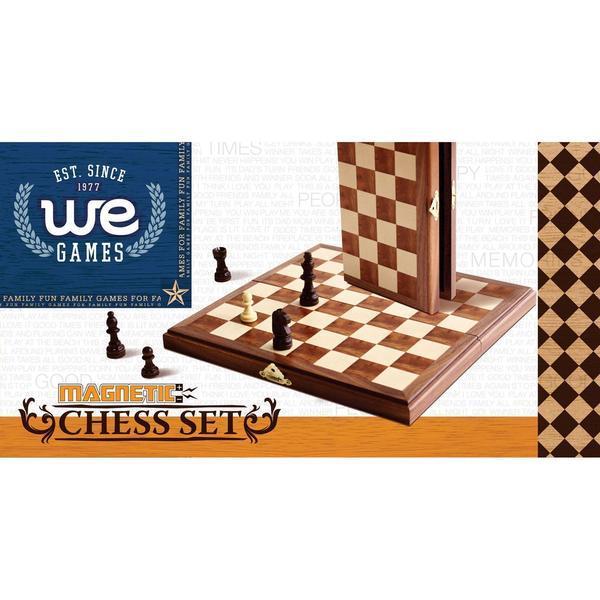 Wood Expressions: Magnetic Chess Set - Folding Walnut Board
