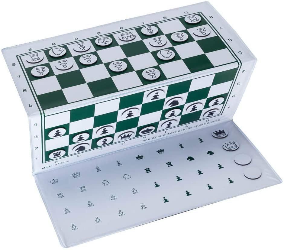 Wood Expressions: Magnetic Chess Set - Portable Vinyl 10-inch Checkbook-style Board - Image 2
