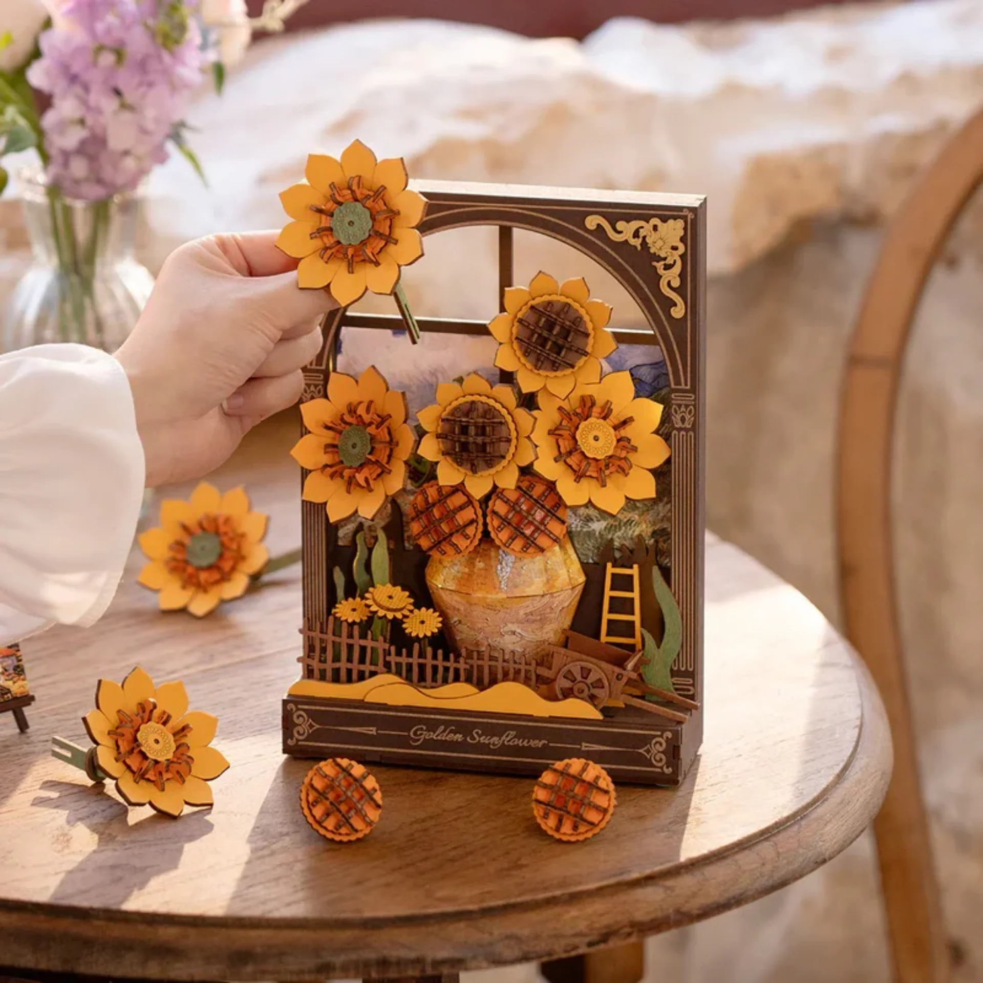 Wooden Bloom Craft: Golden Sunflower - Image 3