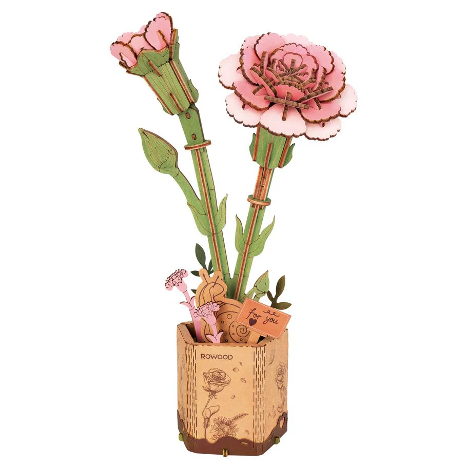 Wooden Bloom Craft: Pink Carnation