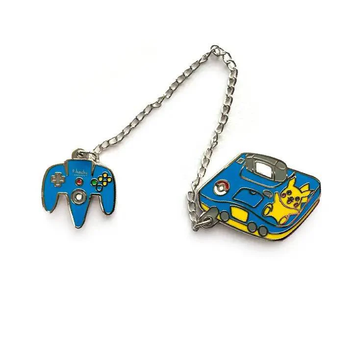 Yesterdays: N64 & Controller Enamel Pin - Blue and Yellow Edition